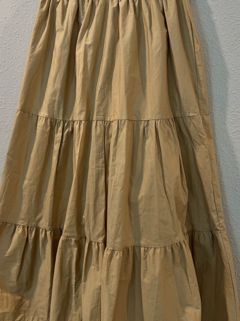 Fox Tiered Maxi Skirt in Beige-Tan